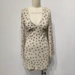 Step into chic elegance with our YUNHUI Polka Dot Mini Dress. Designed for the modern woman, this dress combines a flattering silhouette with a playful polka dot pattern, perfect for adding a touch of retro - inspired charm to your wardrobe. Whether you're heading to a casual brunch or a night out, this dress is your go - to choice.Features - Unique Design: Boasts a deep V - neckline that accentuates your collarbone and adds a hint of allure, while the long sleeves offer a balance of coverage and style. The ruched detail at the bustline enhances the feminine shape. - Fabric: Crafted from high - quality, skin - friendly fabric that ensures a comfortable fit all day long. It has a soft touch and good drape, hugging your body in all the right places without being restrictive. - Pattern: Timeless brown polka dots on a beige base create a classic yet trendy look. The pattern is evenly distributed, adding a fun and lively element to the dress. - Length: Mini length showcases your legs and gives a youthful, energetic vibe.Occasions Ideal for a variety of occasions such as casual outings, dates, parties, and even vacation getaways. Pair it with heels and statement jewelry for a dressy look or with sneakers and a denim jacket for a more laid - back style.