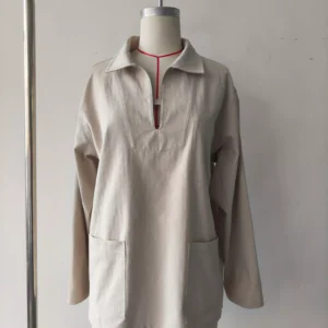 Stylish Beige Long - Sleeve Shirt