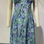 "Purple Vine Dance" Halter floral dress