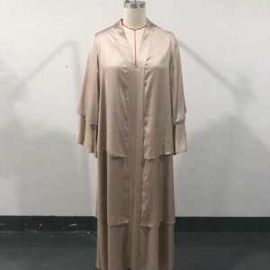 Satin Cardigan with Flowy Sleeves